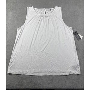 NWT Liverpool Los Angeles Women's Basic Crew Neck Sleeveless Tank White Size XL